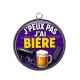Pendentif Cabochon Argent - j'peux pas j'ai bière