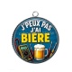 Pendentif Cabochon Argent - j'peux pas j'ai bière