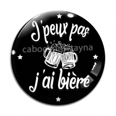 Cabochon Verre - j'peux pas j'ai bière