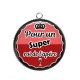 Pendentif Cabochon Argent - pour un super roi de l'apéro