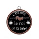Pendentif Cabochon Argent - c'est moi papi le roi de l'apéro