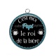 Pendentif Cabochon Argent - c'est moi papi le roi de l'apéro