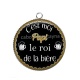 Pendentif Cabochon Argent - c'est moi papi le roi de l'apéro