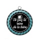 Pendentif Cabochon Argent - je suis la reine de la bière