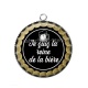Pendentif Cabochon Argent - je suis la reine de la bière