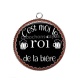 Pendentif Cabochon Argent - c'est moi le roi de la bière
