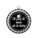Pendentif Cabochon Argent - c'est moi le roi de la bière