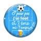 Cabochon Verre - j'peux pas j'ai foot et 3 eme mi temps