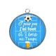 Pendentif Cabochon Argent - j'peux pas j'ai foot et 3 eme mi temps