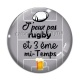 Cabochon Verre - j'peux pas j'ai rugby et 3 eme mi temps