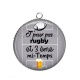Pendentif Cabochon Argent - j'peux pas j'ai rugby et 3 eme mi temps