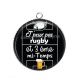 Pendentif Cabochon Argent - j'peux pas j'ai rugby et 3 eme mi temps