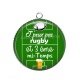 Pendentif Cabochon Argent - j'peux pas j'ai rugby et 3 eme mi temps