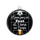 Pendentif Cabochon Argent - j'peux pas j'ai foot et 3 eme mi temps