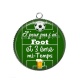 Pendentif Cabochon Argent - j'peux pas j'ai foot et 3 eme mi temps