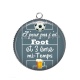 Pendentif Cabochon Argent - j'peux pas j'ai foot et 3 eme mi temps