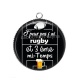 Pendentif Cabochon Argent - j'peux pas j'ai rugby et 3 eme mi temps