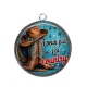 Pendentif Cabochon Argent - j'peux pas j'ai country