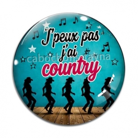 Cabochon Verre - j'peux pas j'ai country