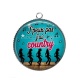 Pendentif Cabochon Argent - j'peux pas j'ai country