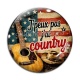 Cabochon Verre - j'peux pas j'ai country