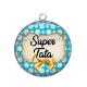 Pendentif Cabochon Argent - super tata