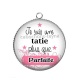 Pendentif Cabochon Argent - je suis une tatie plus que parfaite