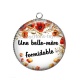 Pendentif Cabochon Argent - une belle mère formidable