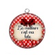 Pendentif Cabochon Argent - la meilleure c'est ma tata