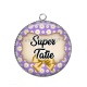 Pendentif Cabochon Argent - super tatie