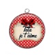 Pendentif Cabochon Argent - tata je t'aime