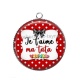 Pendentif Cabochon Argent - je t'aime ma tata