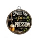 Pendentif Cabochon Argent - j'peux pas j'ai pression