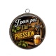 Pendentif Cabochon Argent - j'peux pas j'ai pression