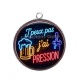 Pendentif Cabochon Argent - j'peux pas j'ai pression