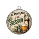 Pendentif Cabochon Argent - j'peux pas j'ai pression