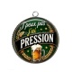 Pendentif Cabochon Argent - j'peux pas j'ai pression