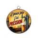 Pendentif Cabochon Argent - j'peux pas j'ai pression
