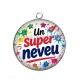 Pendentif Cabochon Argent - un super neveu
