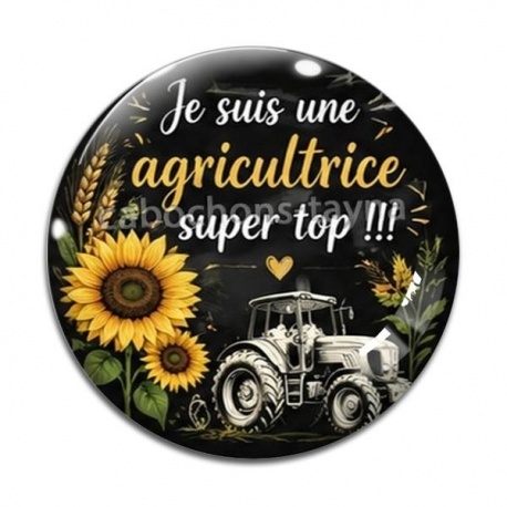 Cabochon Verre - je suis une agricultrice super top