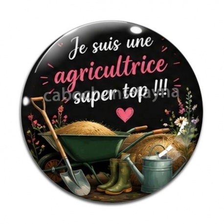 Cabochon Verre - je suis une agricultrice super top
