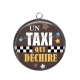 Pendentif Cabochon Argent - taxi qui déchire