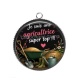 Pendentif Cabochon Argent - je suis une agricultrice super top