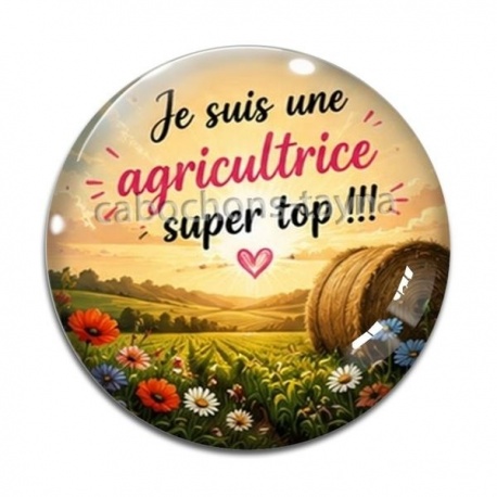 Cabochon Verre - je suis une agricultrice super top