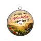 Pendentif Cabochon Argent - je suis une agricultrice super top