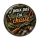 Cabochon Résine - j'peux pas j'ai chasse