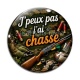 Cabochon Verre - j'peux pas j'ai chasse