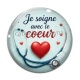 Cabochon Verre - je soigne avec le coeur