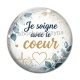 Cabochon Verre - je soigne avec le coeur