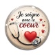 Cabochon Verre - je soigne avec le coeur